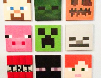 A todos los niños les gusta Minecraft, obsequiales esto el Día del Niño. PINTEREST/Micecraft mini canvases