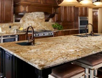 Granito Venecian Gold en cocina. PINTEREST/ Pinterest