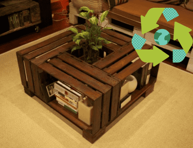Mesa de centro con huacales reciclados es una excelente opción para reutilizar estos elementos que se encuentran en casa y sin darles uso. PINTEREST/ EstrenoCasa