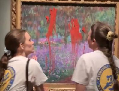 El cuadro de Monet perjudicado fue "Le Jardin de l'artiste à Giverny", el cual, ha sido cedido temporalmente por el Musée d'Orsay de París. YOUTUBE/ EL PAÍS