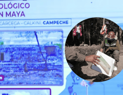 Al corte de este lunes, se han registrado y preservado en ese tramo 4 mil 410 bienes inmuebles, como cimientos, basamentos piramidales y nivelaciones prehispánicas. ESPECIAL/ SUN/ Berenice Fregoso