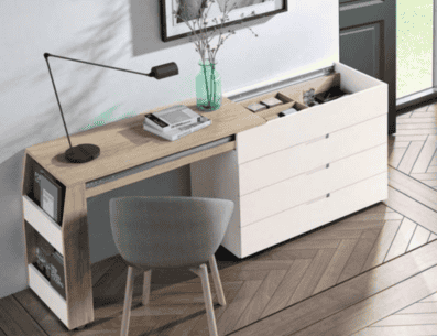 Los muebles multifuncionales se integran muy bien en una variedad de estilos de decoración, lo que te permite mantener una estética coherente en tu hogar. PINTEREST/ Bandera Vivar