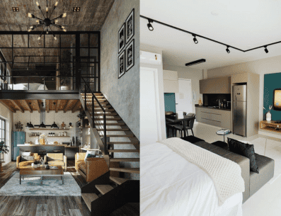 Tanto el loft como el Estudio habitacional son modelos que hacen referencia a pequeños apartamentos con estancias integradas que reflejan la vida contemporánea y dinámica en la que ha venido acostumbrándose nuestra sociedad. PINTEREST