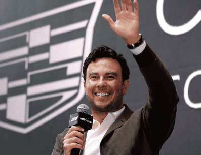 Hoy miércoles 27 de agosto, Checo Pérez ofreció su primera conferencia de prensa como piloto de Cadillac, en un evento en la CDMX. SUN / D. S. Sánchez