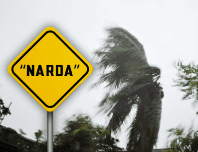 La tormenta tropical "Narda" continúa su desplazamiento hacia el oeste-noroeste fortaleciéndose paulatinamente. ESPECIAL / CANVA