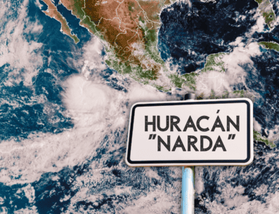 "Narda" se mantiene como huracán de categoría 2 en la escala Saffir-Simpson. EFE / NOAA