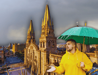 La mayor probabilidad de lluvia en Guadalajara no será por la mañana, sino que se concentrará a partir del mediodía y se extenderá durante gran parte de la tarde. ESPECIAL / CANVA