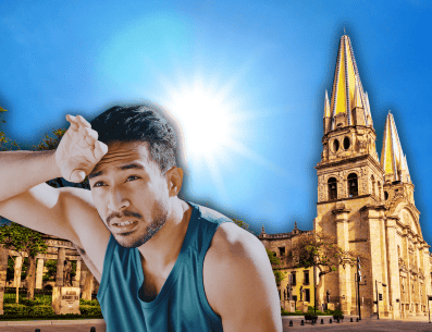 De acuerdo con los reportes meteorológicos más actualizados de la Conagua, el pico máximo de calor en Guadalajara llegará durante la tarde. ESPECIAL / CANVA