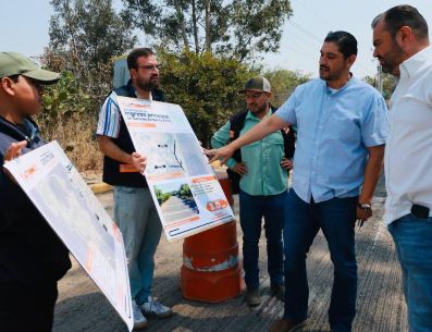 La intervención contempla la rehabilitación de más de 410 metros lineales de vialidad. ESPECIAL/Gobierno de Tlajomulco