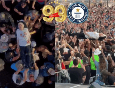 Conoce la historia de la mujer que hizo "crowdsurfing" pasados los 99 años de edad. ESPECIAL / TikTok @rossmith