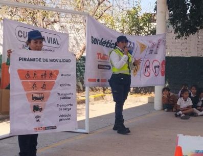 Estas actividades se realizan mediante juegos y dinámicas interactivas encabezadas por agentes de movilidad. ESPECIAL/Gobierno de Tlajomulco