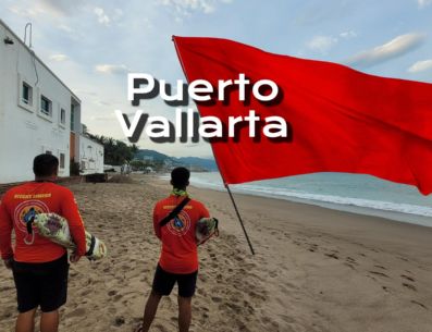 Si visitas las playas de Puerto Vallarta este fin de semana, procura estar atento a la identificación de las banderas puestas en Puerto Vallara, ESPECIAL / FACEBOOK Protección Civil y Bomberos Puerto Vallarta