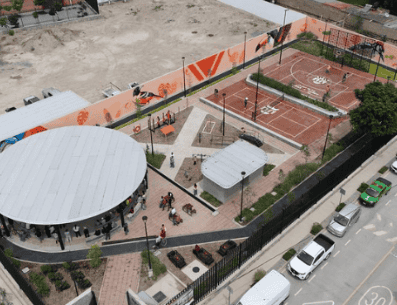 El Centro Comunitario cuenta con una superficie de mil 952 metros cuadrados y forma parte de las acciones impulsadas por el Gobierno de Zapopan para recuperar espacios públicos. ESPECIAL/Gobierno de Zapopan