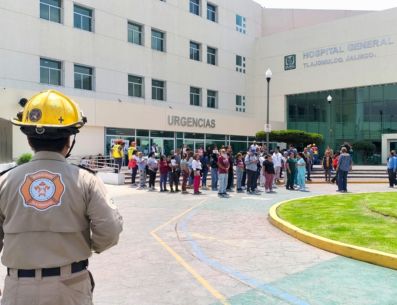 El Gobierno Municipal de Tlajomulco a través de la Dirección de Gestión de Riesgos, Protección Civil y Bomberos, participó activamente en el Segundo Macrosimulacro Nacional 2026. ESPECIAL/Gobierno de Tlajomulco