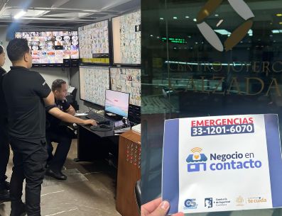 El sistema instantáneo enlaza el recinto de forma silenciosa y en tiempo real con el C5 Guadalajara. ESPECIAL / Policía de Guadalajara